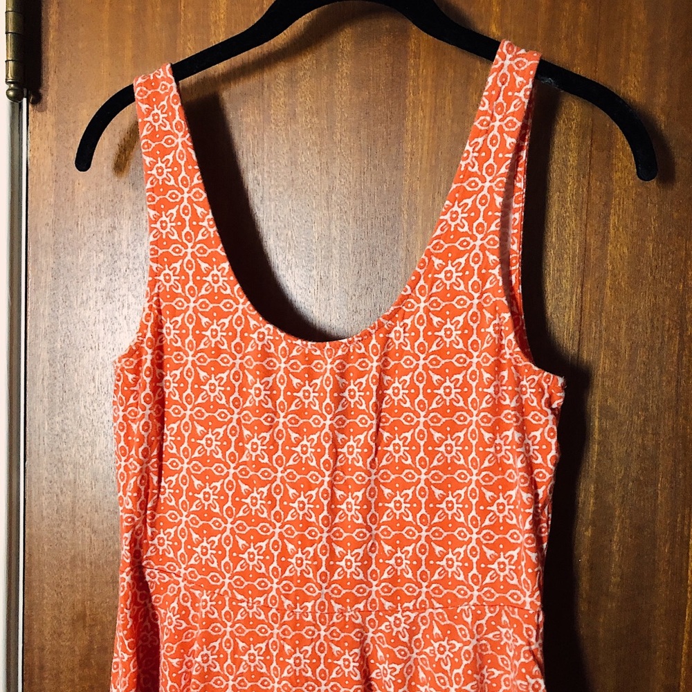 Orange print skater dress